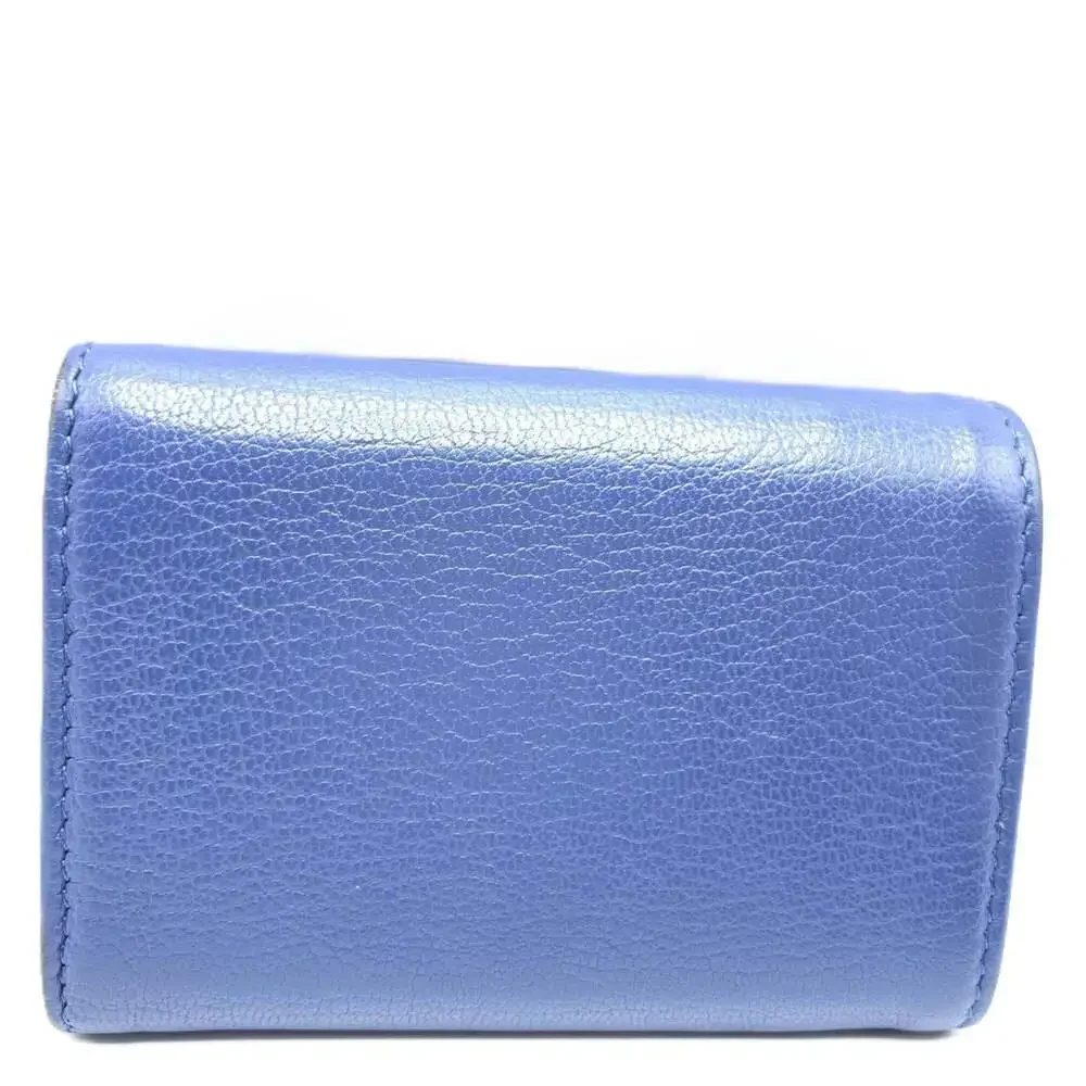 CHANEL Authentic Blue Leather Wallet
